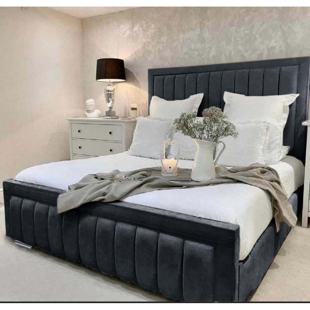 Alondrea Upholstered Panel Bed Canora Grey Colour: Steel, Size: Single (3') on Productcaster.