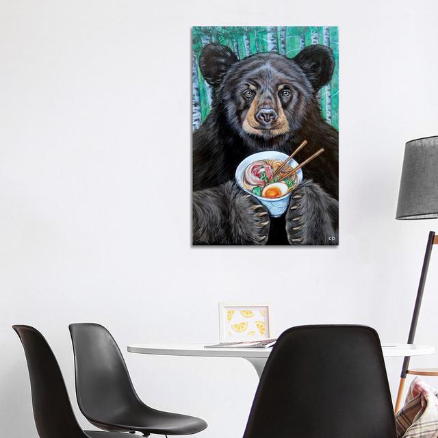 Foodie the Bear by Cyndi Dodes - Wrapped Canvas Art Prints Happy Larry Size: 101.6cm H x 66.04cm W x 1.905cm D on Productcaster.