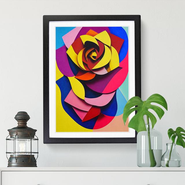 Kimbal Rose Flower Abstract - Single Picture Frame Print Rosdorf Park Format: Walnut, Size: 46cm H x 34cm W x 2cm D on Productcaster.