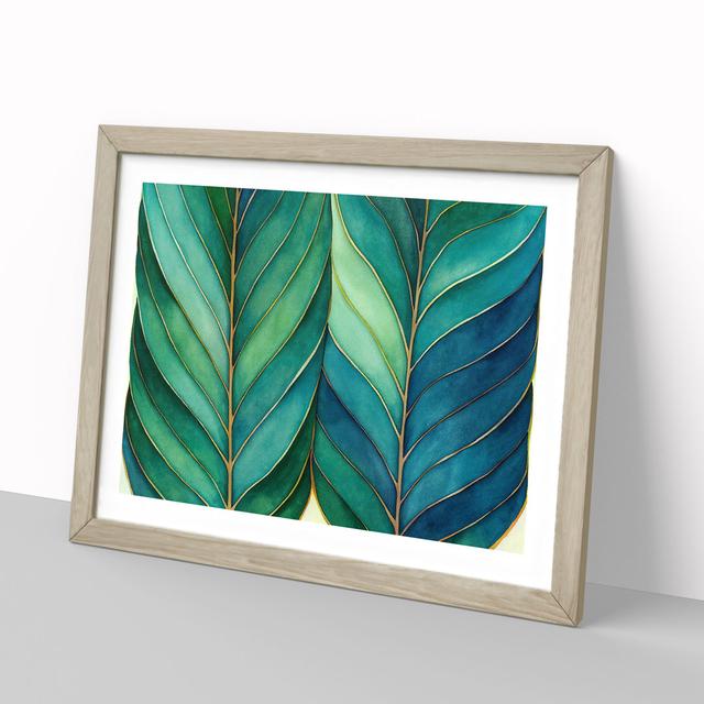 Explosive Leaf - Picture Frame Graphic Art Latitude Run Size: 46cm H x 64cm W x 2cm D, Frame Colour: Oak Framed on Productcaster.