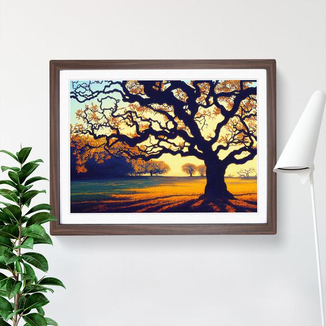 Otherworldly Oak Tree - Picture Frame Graphic Art Marlow Home Co. Size: 25cm H x 34cm W x 2cm D, Frame Colour: Walnut on Productcaster.