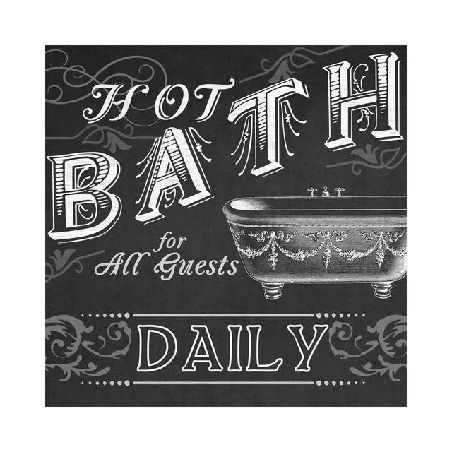 Chalkboard Bath Signs II by June Erica Vess - Wrapped Canvas Typography Maturi Size: 66.04cm H x 66.04cm W x 1.905cm D on Productcaster.