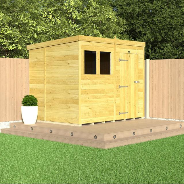 8Ft X 6Ft Pent Shed - Single Door With Windows Total Sheds on Productcaster.