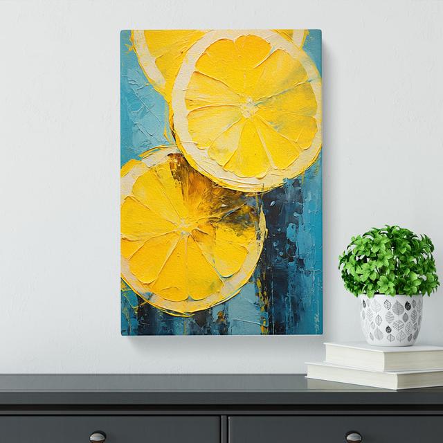 Sliced Lemon Impressionism No.2 - No Frame Print 17 Stories Size: 50cm H x 35cm W x 3cm D on Productcaster.