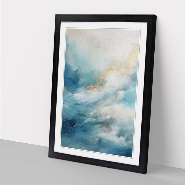 Ocean Gestural - Single Picture Frame Art Prints on Wood Big Box Art Size: 34cm H x 25cm W x 2cm D, Frame Colour: Black Framed on Productcaster.