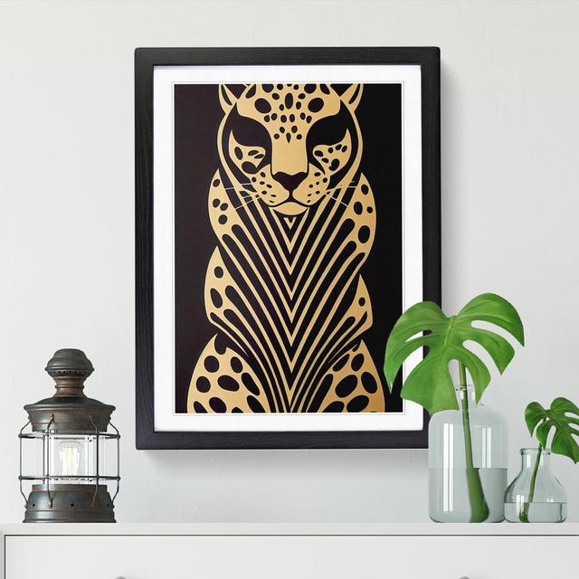 Leopard Art Deco Vol.1 - Picture Frame Graphic Art Big Box Art Size: 46cm H x 34cm W x 2cm D, Frame Colour: Black on Productcaster.