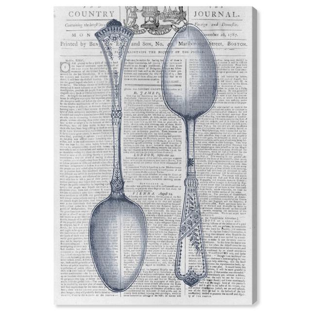 'Vintage Spoon Kitchen' Graphic Art on Wrapped Canvas East Urban Home Size: 114.3 cm H x 76.2 cm W on Productcaster.