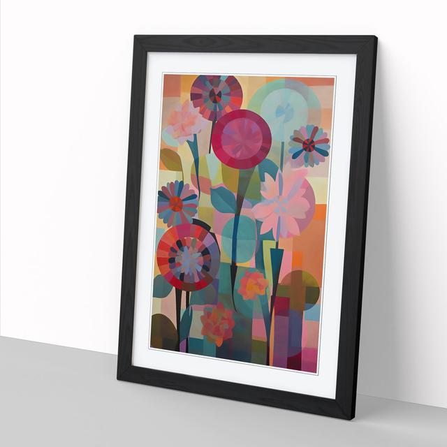 Contemporary Orphism Flowers Vol.12 - Single Picture Frame Graphic Art Marlow Home Co. Format: Walnut Framed, Size: 46cm H x 34cm W on Productcaster.