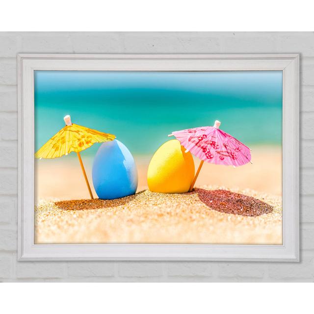 Blue And Yellow Eggs Sunning Framed Print Highland Dunes Size: 29.7cm H x 42cm W x 1.5cm D on Productcaster.