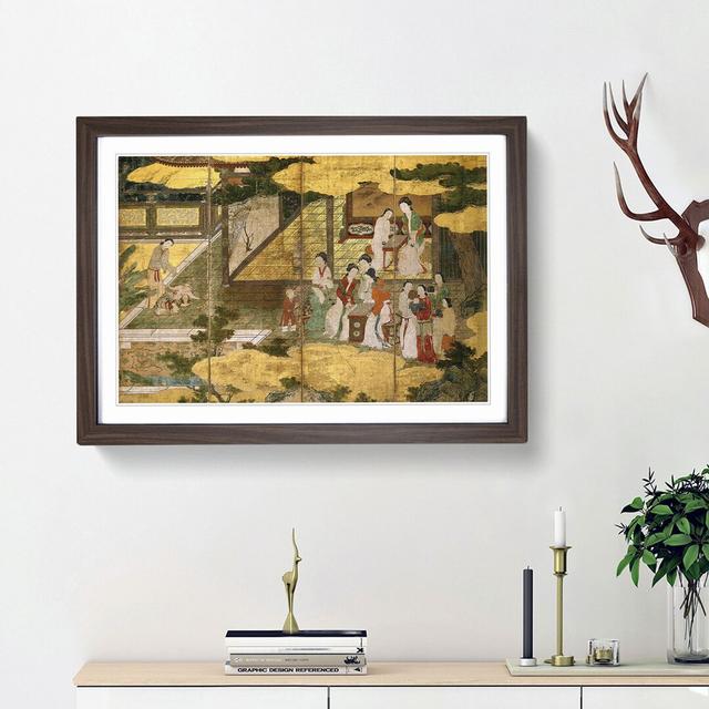 Golden Palace by Kano Eitoku - Picture Frame Art Print East Urban Home Frame Option: Walnut Framed, Size: 27cm H x 36cm W x 2cm D on Productcaster.