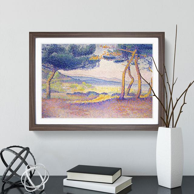 Pines Along the Shore by Henri-Edmond Cross - Picture Frame Painting East Urban Home Frame Option: Walnut Framed, Size: 36cm H x 48cm W x 2cm D on Productcaster.