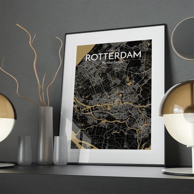 Rotterdam City Map In Luxe - No Frame Print Borough Wharf Size: 27.6cm H x 19.7cm W x 0.05cm D on Productcaster.