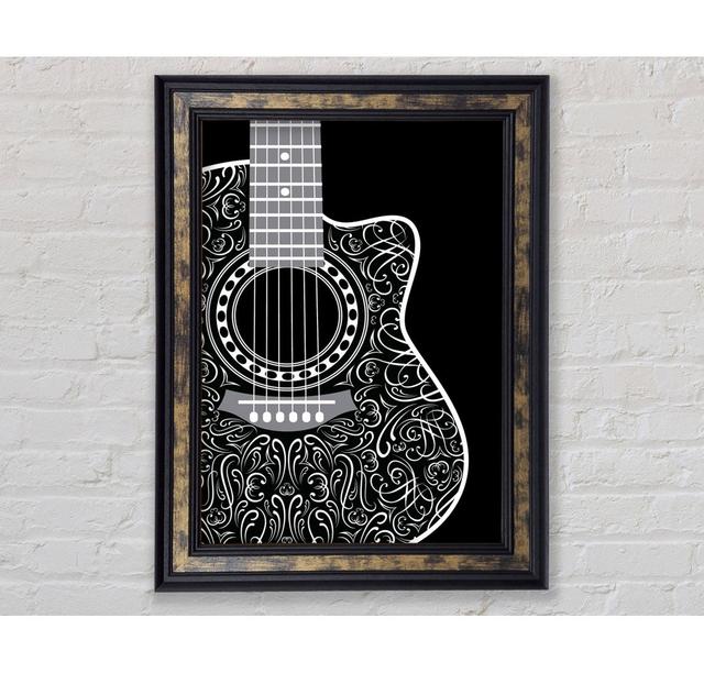 Beautiful Acoustic Guitar Framed Print Bright Star Size: 42cm H x 59.7cm W on Productcaster.