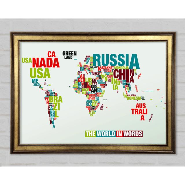 The World In A Map Framed Print Happy Larry Size: 42cm H x 59.7cm W x 1.5cm D on Productcaster.