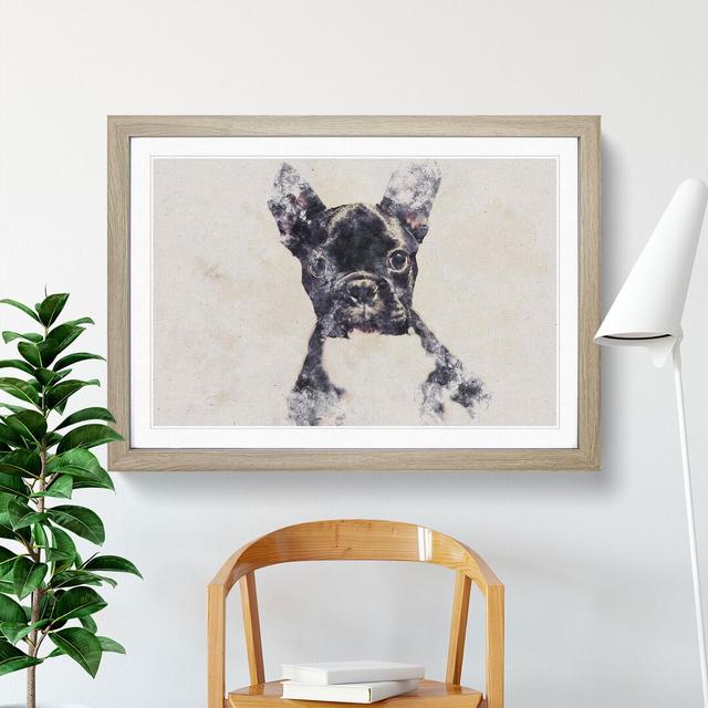 French Bulldog Vol.1 - Picture Frame Painting East Urban Home Size: 27cm H x 36cm W x 2cm D, Frame Option: Oak on Productcaster.