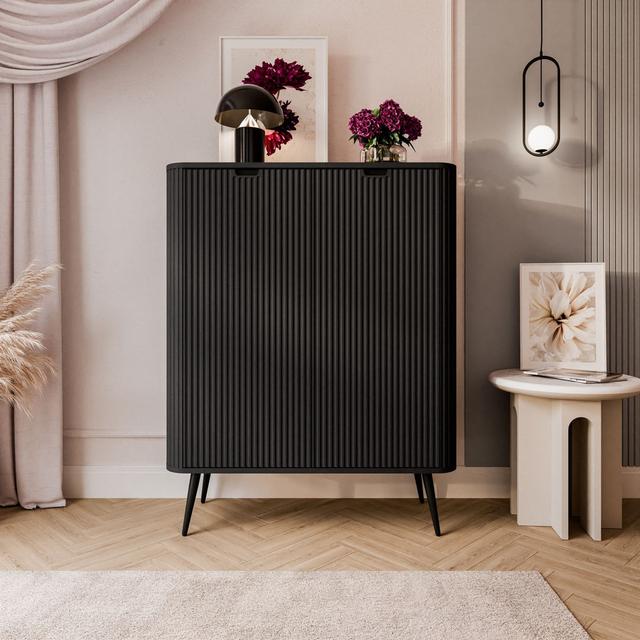 Zaira Rectangle Accent Cabinet LukMebel Colour: Black on Productcaster.