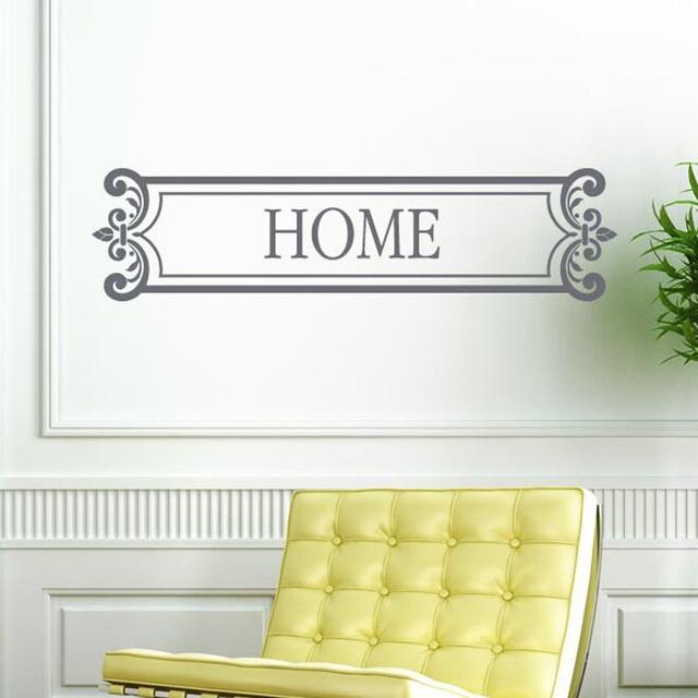 Home Sign Framed Wall Sticker East Urban Home Size: Large, Colour: Beige on Productcaster.