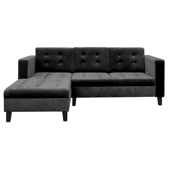 Ecksofa Dail Ophelia & Co. Polsterfarbe: Anthrazit, Ausrichtung: Links on Productcaster.