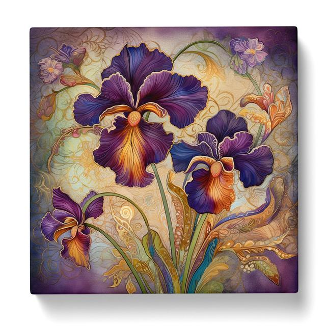 Iris Flower Paisley - Print Brambly Cottage Size: 50cm H x 50cm W x 3cm D on Productcaster.