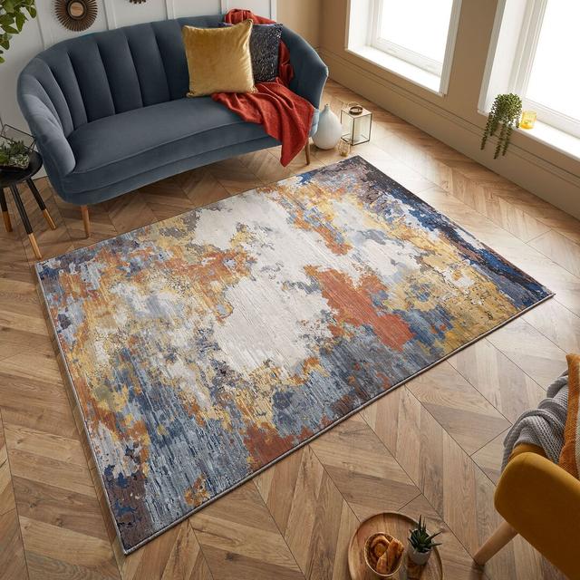 Astro 530V Machine Woven Blue/Cream Rug Longweave Rug Size: Rectangle 200 x 285cm on Productcaster.