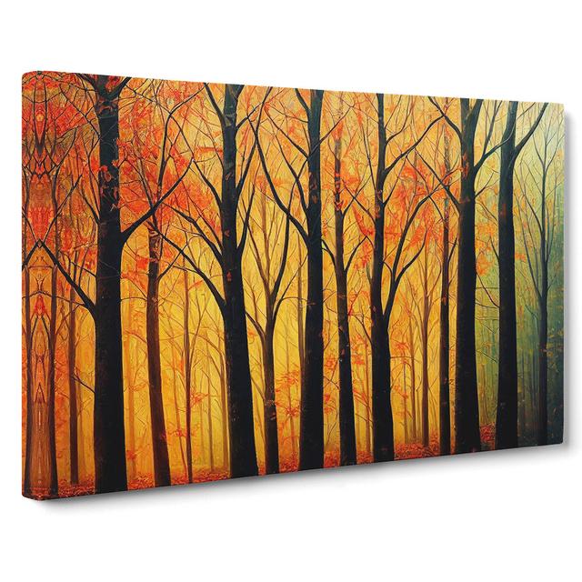 Bold Autumn Forest - Wrapped Canvas Painting Alpen Home Size: 40cm H x 60cm W x 3cm D on Productcaster.