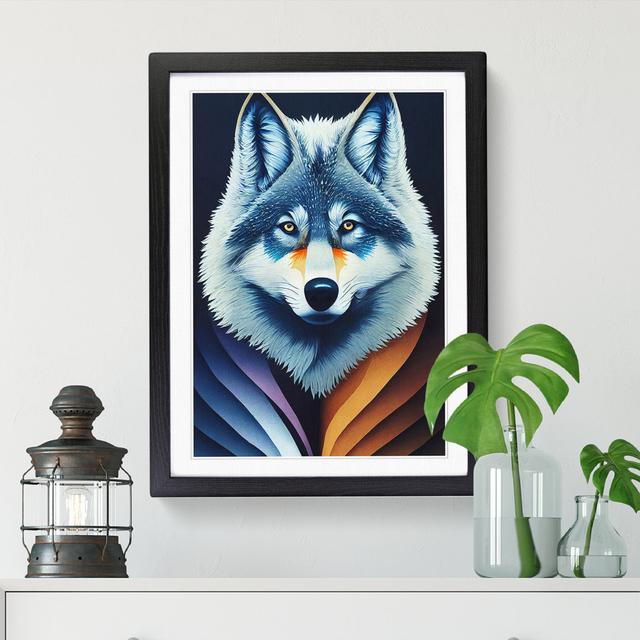 Wolf Gouache - Single Picture Frame Painting Alpen Home Size: 64cm H x 46cm W x 2cm D, Frame Option: Walnut on Productcaster.