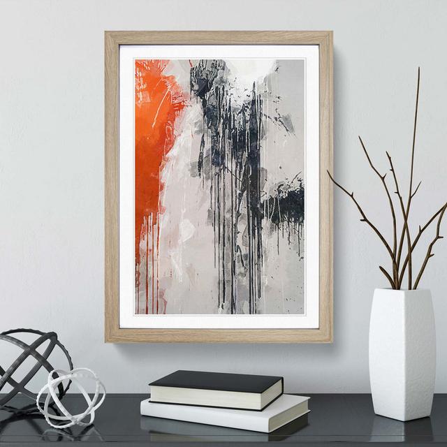 Paint Splashes in Abstract - Picture Frame Painting Print East Urban Home Size: 87cm H x 62cm W x 2cm D, Frame Option: Oak Framed on Productcaster.