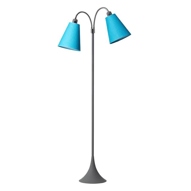 135 cm Stehlampe Heitz Ebern Designs Gestellausführung: Grau, Schirmfarbe: Türkis on Productcaster.