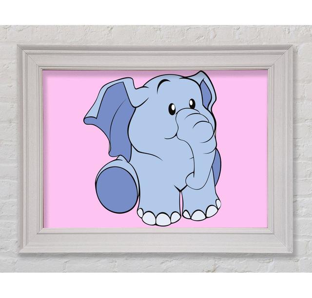 Happy Baby Elephant Framed Print Ivy Bronx Colour: Pink, Size: 29.7cm H x 42cm W x 8cm D on Productcaster.