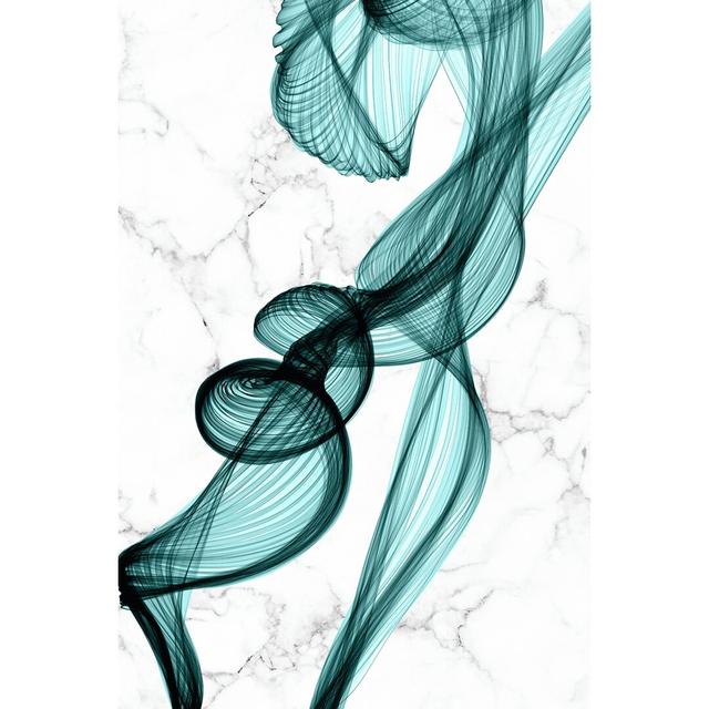 Teal Ribbons II by Irena Orlov - Wrapped Canvas Graphic Art Metro Lane Size: 46cm H x 30cm W on Productcaster.