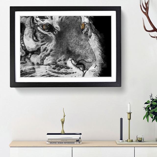 Eyes of the Tiger in Abstract - Picture Frame Graphic Art Print East Urban Home Size: 62cm H x 87cm W x 2cm D, Frame Option: Black Framed on Productcaster.