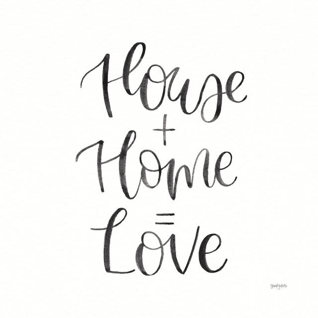 Home Sweet Home III BW by Jenaya Jackson - Unframed Typography Print on Canvas Blue Elephant Size: 76cm H x 76cm W x 3.8cm D on Productcaster.