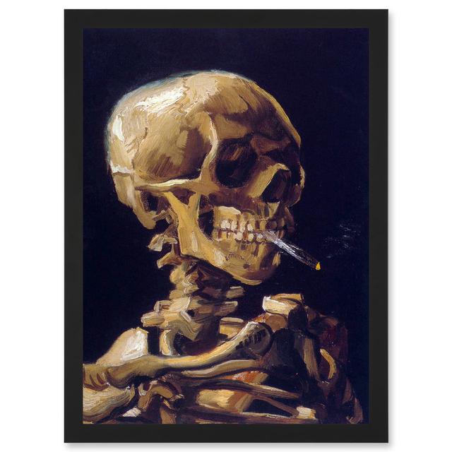 Vincent Van Gogh Skull with A Burning Cigarette by Vincent Van Gogh - Picture Frame Photograph Happy Larry on Productcaster.