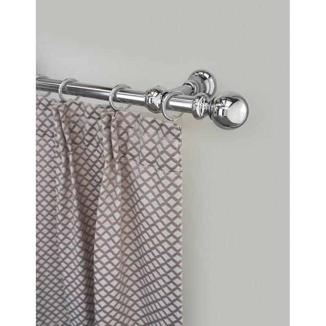 Lynelle Curtain Single Pole and Hardware Set Symple Stuff Size: 5 cm H x 220 cm W x 10 cm D, Finish: Chrome on Productcaster.