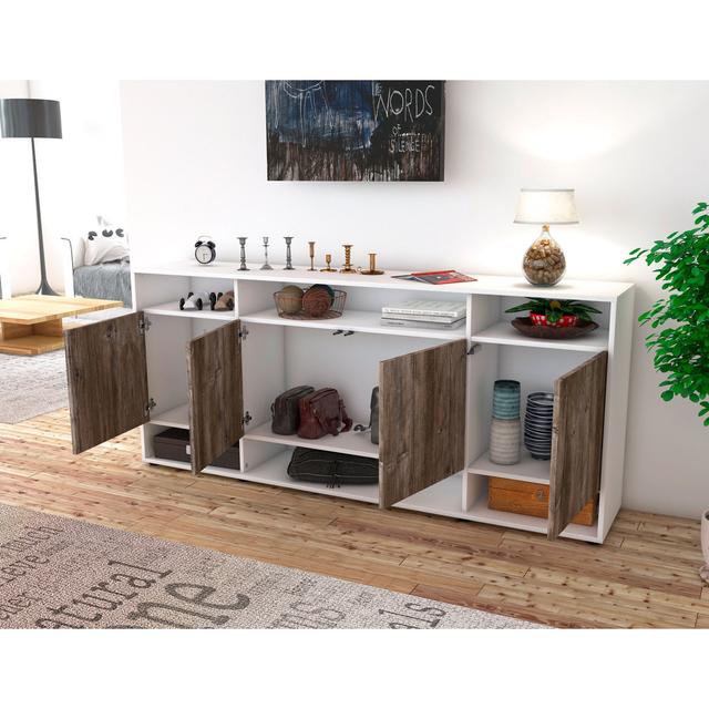 Minjares 180cm Wide Sideboard Borough Wharf Colour: Oak/White on Productcaster.