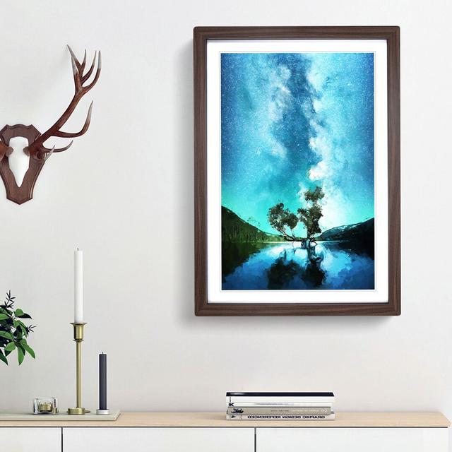 Milky Way Above Washington in Abstract - Picture Frame Graphic Art Print East Urban Home Size: 36cm H x 27cm W x 2cm D, Frame Option: Walnut Framed on Productcaster.