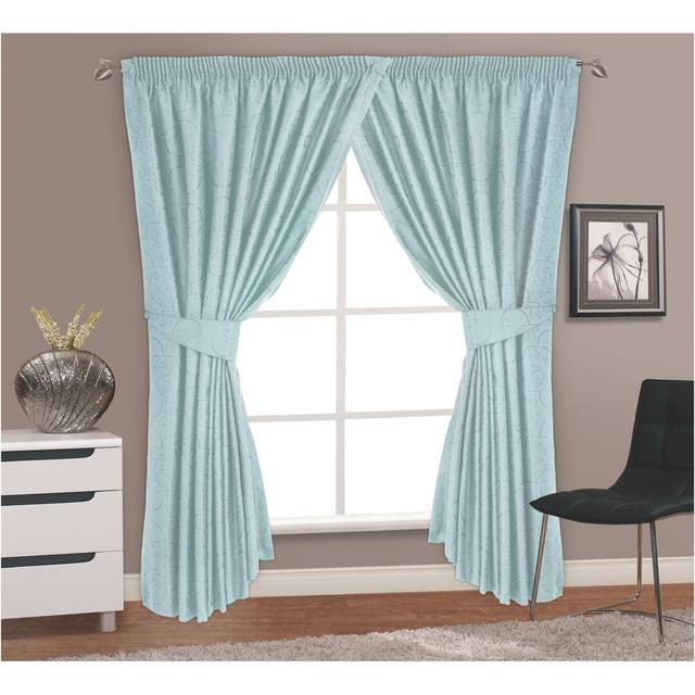 Deja Pencil Pleat Semi Sheer Curtain Marlow Home Co. Size per Panel: 168W x 138D cm on Productcaster.