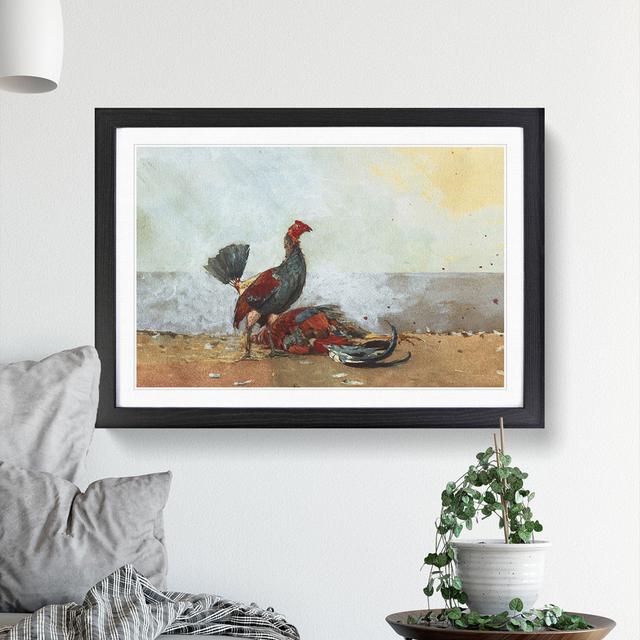 The Cock Fight by Winslow Homer - Picture Frame Painting East Urban Home Frame Option: Black Framed, Size: 27cm H x 36cm W x 2cm D on Productcaster.