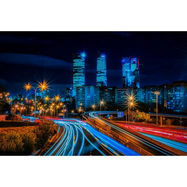 Business Towers in Madrid - Wrapped Canvas Photograph Latitude Run Size: 30cm H x 46cm W on Productcaster.