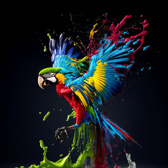 Colorful Macaw - No Frame Print on Float Glass 17 Stories Size: 80cm H x 80cm W x 1.5cm D on Productcaster.