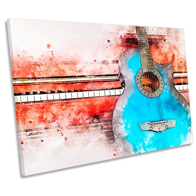 Guitar Piano Music Modern - Wrapped Canvas Print Rosalind Wheeler Size: 50.8cm H x 76.2cm W on Productcaster.