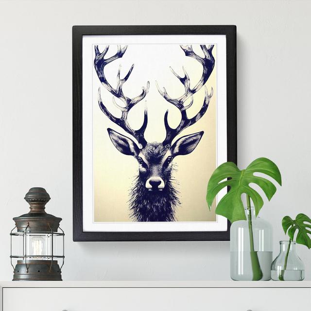 Stag Graffiti Art - Single Picture Frame Print Alpen Home Frame Option: Walnut, Size: 46cm H x 34cm W x 2cm D on Productcaster.