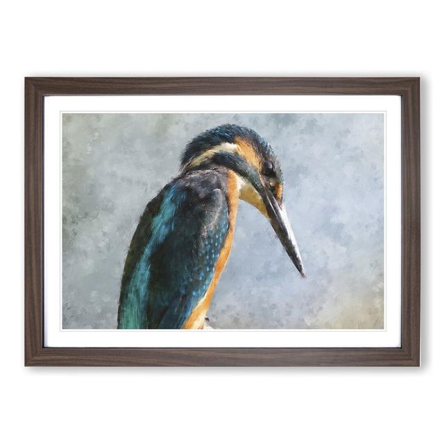 Kingfisher Bird Vol.1 - Picture Frame Painting East Urban Home Size: 48cm H x 65cm W x 2cm D, Frame Option: Walnut Framed on Productcaster.