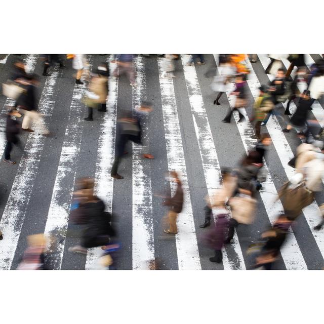 Busy Street In Osaka by Terroa - Wrapped Canvas Print 17 Stories Size: 81cm H x 122cm W on Productcaster.