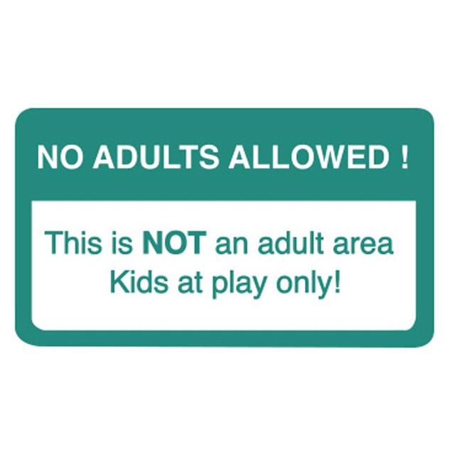 No Adults Allowed This Is Not an Adult Area Kids at Play Only Wall Sticker Happy Larry Size: Large, Colour: Aqua Green on Productcaster.