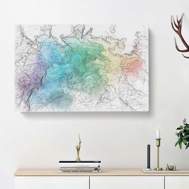 Gentle Rainbow Wonders in Abstract - Wrapped Canvas Painting Print East Urban Home Size: 40cm H x 60cm W x 3cm D on Productcaster.