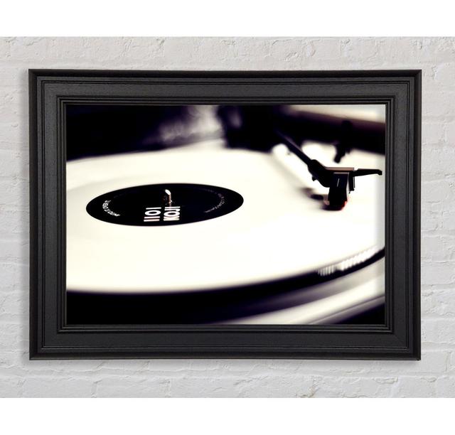 Vinyl Record Player Black And White Framed Print 17 Stories Size: 21cm H x 42cm W on Productcaster.