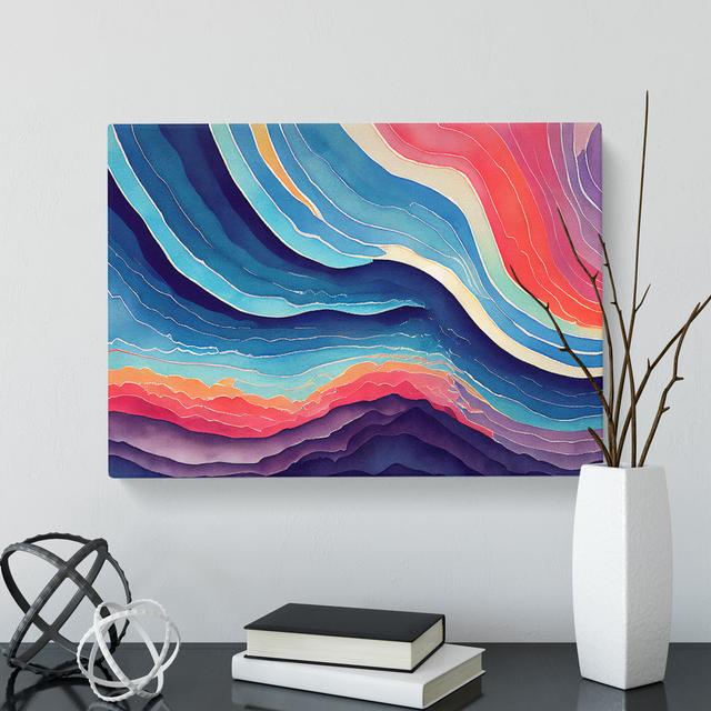 Watercolour Soundwave Art Vol.6 Abstract - Wrapped Canvas Painting Metro Lane on Productcaster.