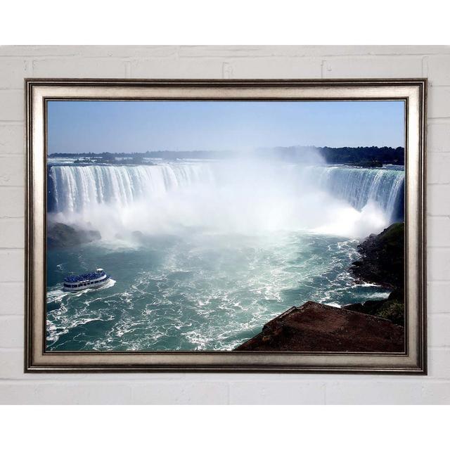 Victoria Falls Rumble Framed Print House of Hampton Size: 21cm H x 29.7cm W x 1.5cm D, Format: Gunmetal Framed Paper on Productcaster.