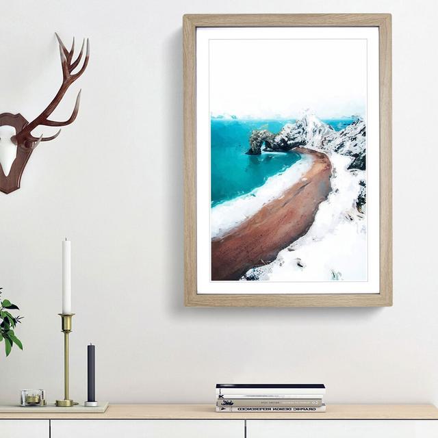 Durdle Door Cliffs in Wareham Abstract Art - Picture Frame Graphic Art Print East Urban Home Size: 48cm H x 36cm W x 2cm D, Frame Option: Oak Framed on Productcaster.